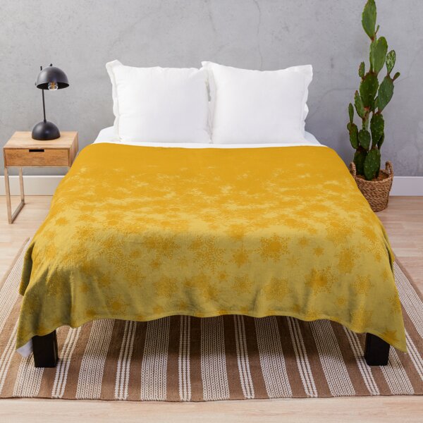Item preview, Blizzard - Yellow snowflakes on a golden background designed and sold by illustratious.