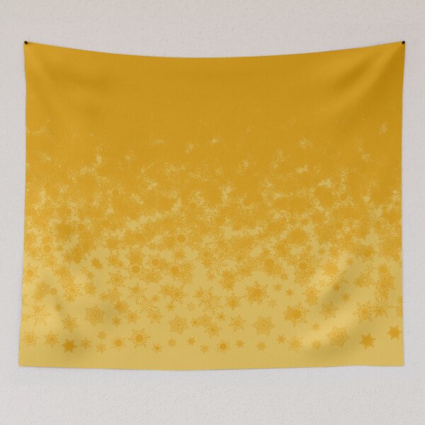 Item preview, Blizzard - Yellow snowflakes on a golden background designed and sold by illustratious.