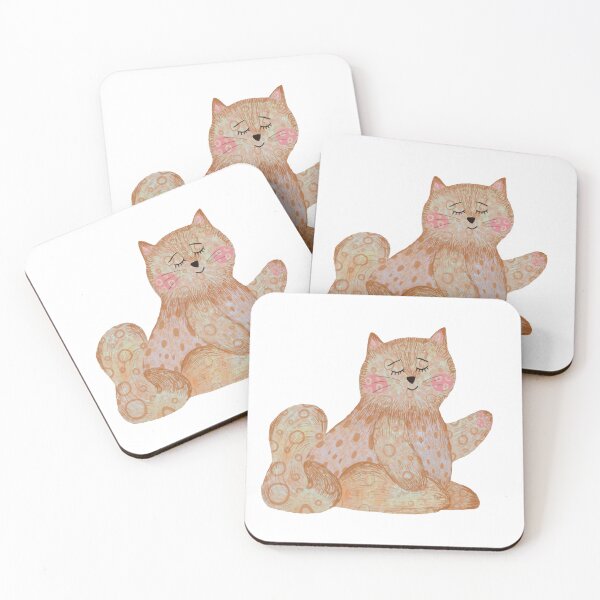 Aperçu de l'œuvre Cat textured pink pastel a watercolor sketch créée et vendue par Yana Mustafina | Boho Soulful Designs.