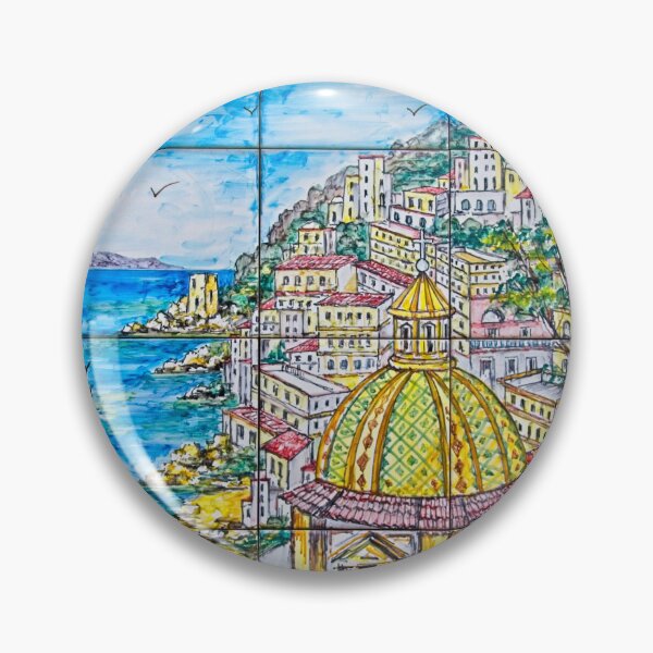 Item preview, Bright Hand Painted Tiles of Positano on the Amalfi Coast in Italy designed and sold by Jon Shore.