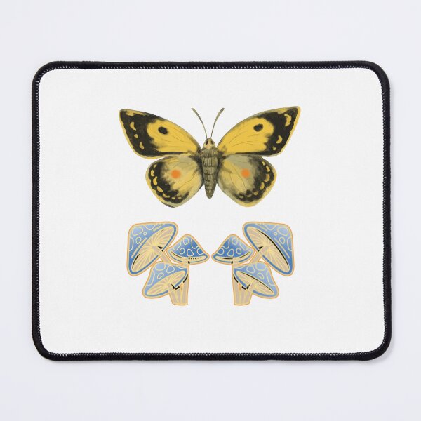 Item preview, Moth and Mushroom Nature Aesthetic White Background designed and sold by artfulnotebook.