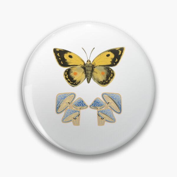 Item preview, Moth and Mushroom Nature Aesthetic White Background designed and sold by artfulnotebook.