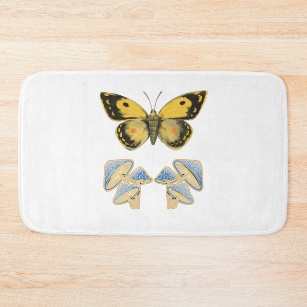 Item preview, Moth and Mushroom Nature Aesthetic White Background designed and sold by artfulnotebook.