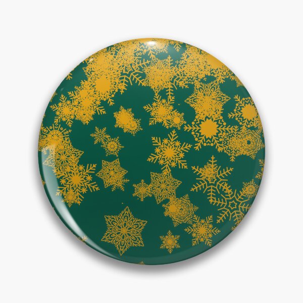 Item preview, Blizzard - Yellow snowflakes on a green background designed and sold by illustratious.