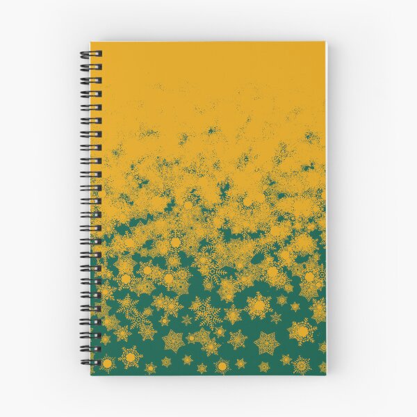 Item preview, Blizzard - Yellow snowflakes on a green background designed and sold by illustratious.