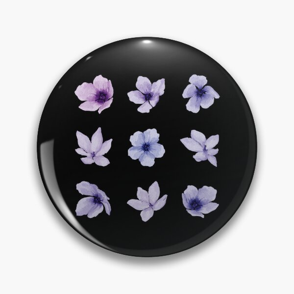 Item preview, Little Blue Violet Watercolor Flowers on Black designed and sold by Pavnud.