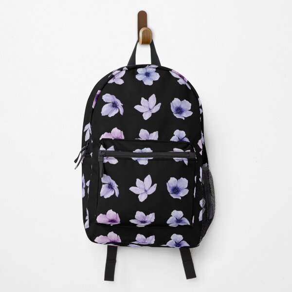 Item preview, Little Blue Violet Watercolor Flowers on Black designed and sold by Pavnud.