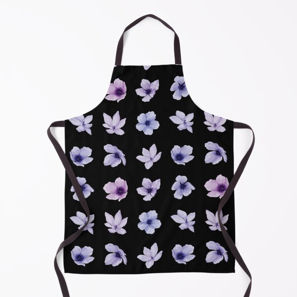 Item preview, Little Blue Violet Watercolor Flowers on Black designed and sold by Pavnud.