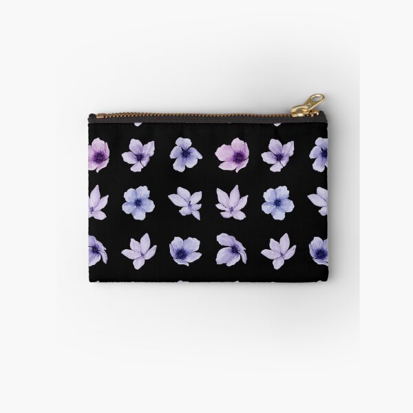 Item preview, Little Blue Violet Watercolor Flowers on Black designed and sold by Pavnud.