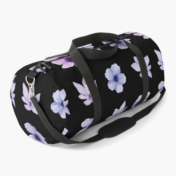 Item preview, Little Blue Violet Watercolor Flowers on Black designed and sold by Pavnud.
