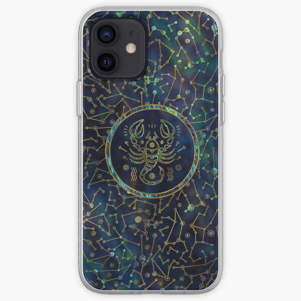Scorpio Zodiac Gold Abalone on Constellation iPhone Soft Case