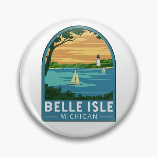 Item preview, Belle Isle Michigan Travel Retro Emblem designed and sold by KrisSidDesigns.
