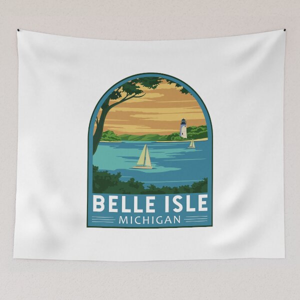 Item preview, Belle Isle Michigan Travel Retro Emblem designed and sold by KrisSidDesigns.