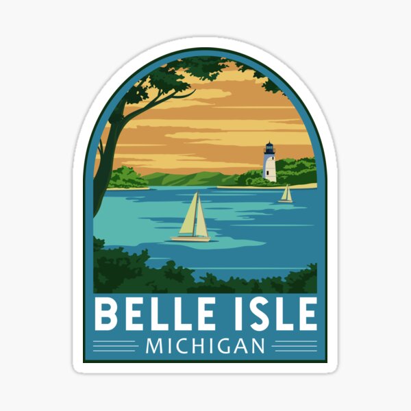 Item preview, Belle Isle Michigan Travel Retro Emblem designed and sold by KrisSidDesigns.