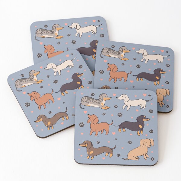 Item preview, Dachshund  - a cute cartoon dachshund dog pack illustration pattern for dachshund owners designed and sold by Yarafantasyart.