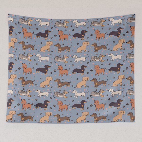 Item preview, Dachshund  - a cute cartoon dachshund dog pack illustration pattern for dachshund owners designed and sold by Yarafantasyart.
