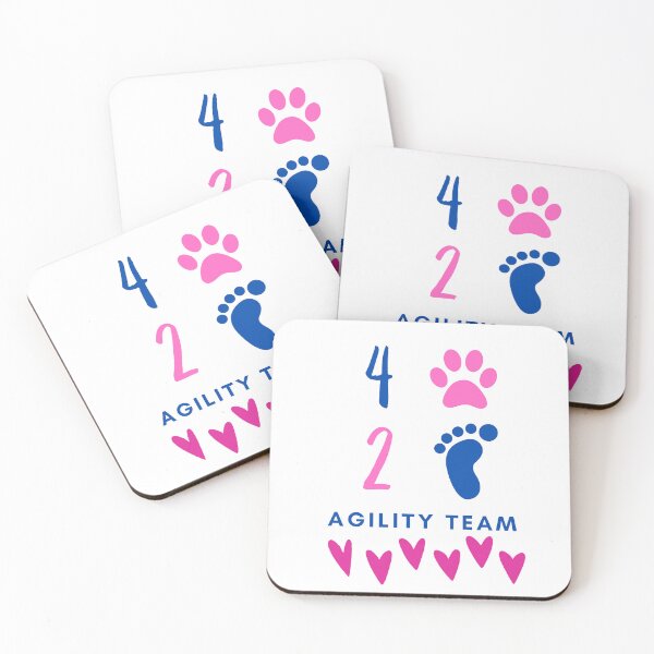 Item preview, Agility team 4 legs and 2 feet with hearts in pink and blue designed and sold by PausePapote.