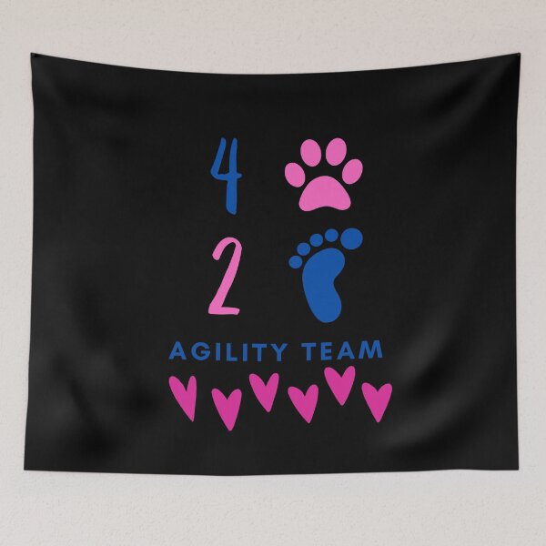 Item preview, Agility team 4 legs and 2 feet with hearts in pink and blue designed and sold by PausePapote.