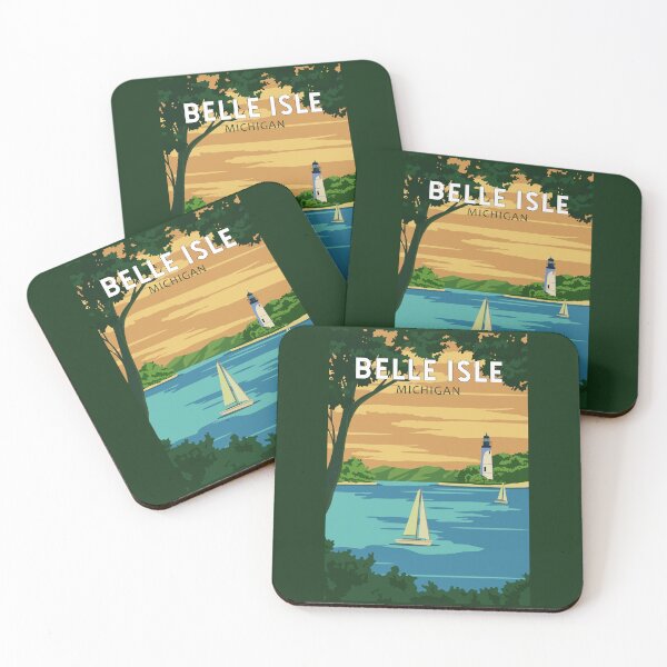 Item preview, Belle Isle Michigan Travel Vintage Art designed and sold by KrisSidDesigns.