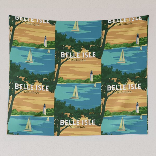 Item preview, Belle Isle Michigan Travel Vintage Art designed and sold by KrisSidDesigns.