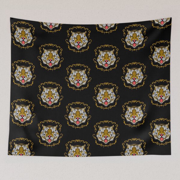 Item preview, White and gold tiger cute face  designed and sold by nickardi.