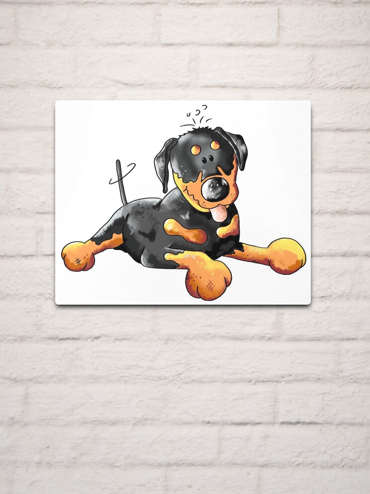 Happy Rottweiler Puppy - Cartoon - Gift - Dog - Dogs