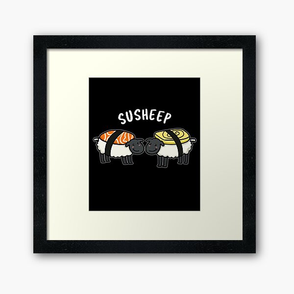 Item preview, Susheep Funny Sushi Sheep Puns (Dark BG) designed and sold by punnybone.