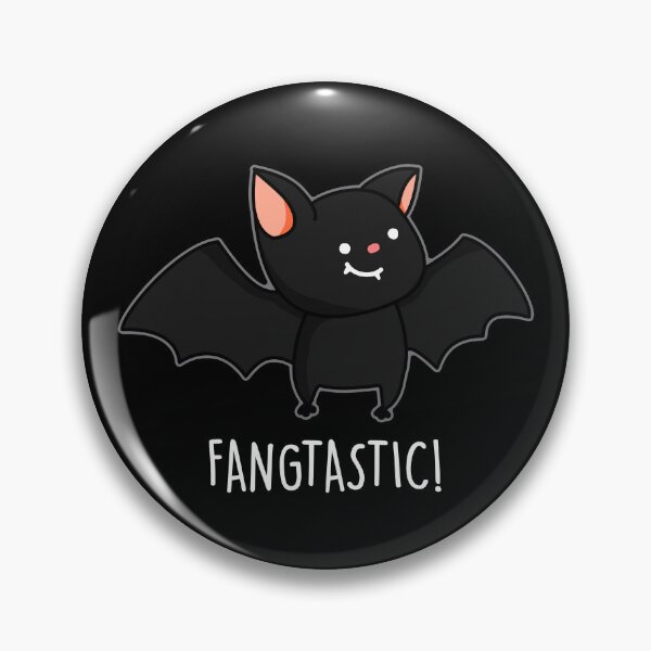 Item preview, Fangtastic Funny Halloween Black Bat Puns (Dark BG) designed and sold by punnybone.