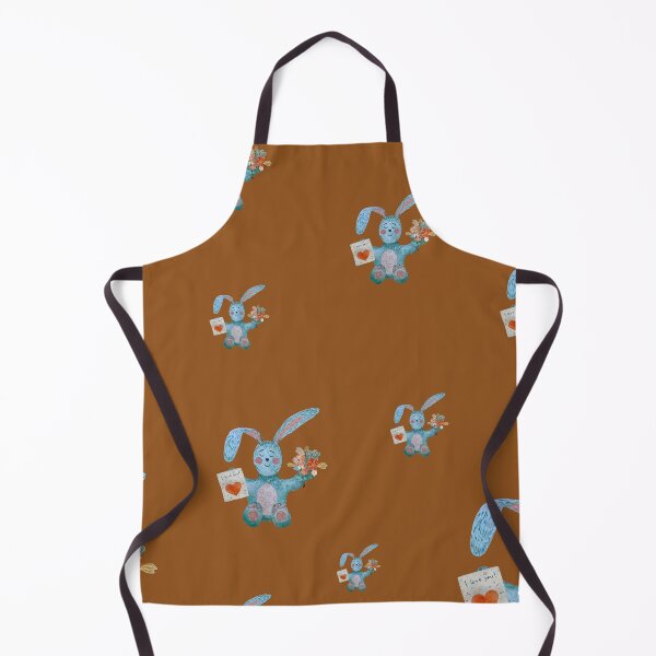 Item preview, Rabbit blue flower bouquet flat pattern watercolor brown designed and sold by Yana Mustafina | Boho Soulful Designs.