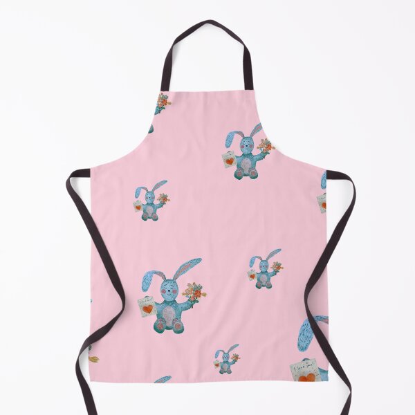 Artikelvorschau, Rabbit blue flower bouquet flat pattern watercolor pink entworfen und verkauft von Yana Mustafina | Boho Soulful Designs.