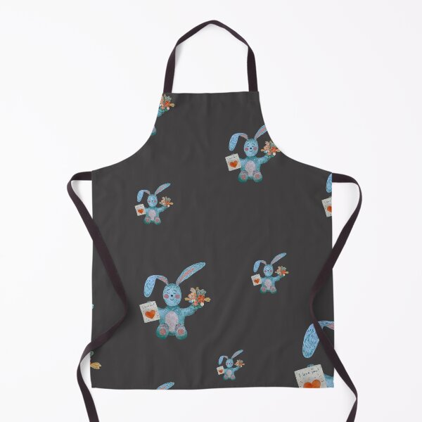 Item preview, Rabbit blue flower bouquet flat pattern watercolor grey designed and sold by Yana Mustafina | Boho Soulful Designs.