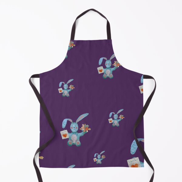 Item preview, Rabbit blue flower bouquet flat pattern watercolor violet designed and sold by Yana Mustafina | Boho Soulful Designs.