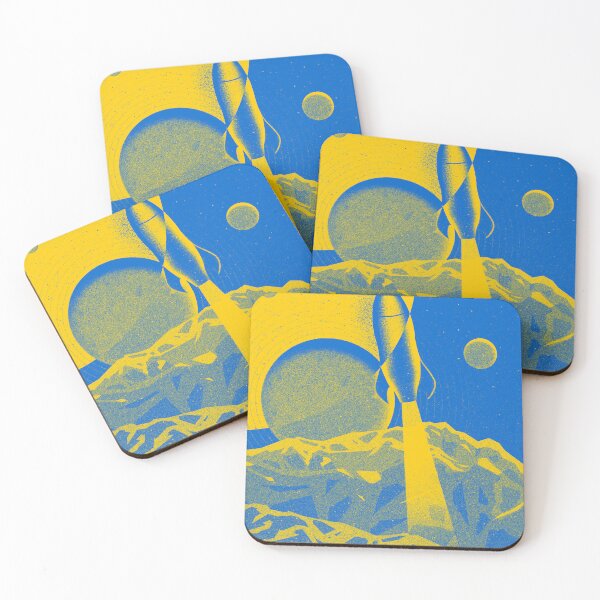 Item preview, Blue and yellow retro futuristic Space dream designed and sold by Popalt.