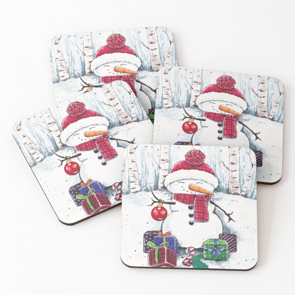 Item preview, Cute Snowman with gifts watercolor art designed and sold by Oirabot.