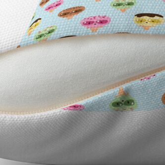 Alternate view of Kawaii ice cream friends Throw Pillow