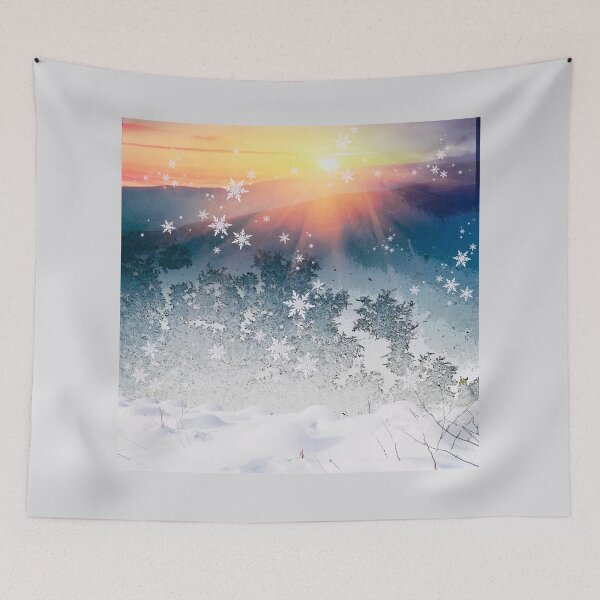 Item preview, Snow covered landscape at sunrise designed and sold by AnnabellaRh.