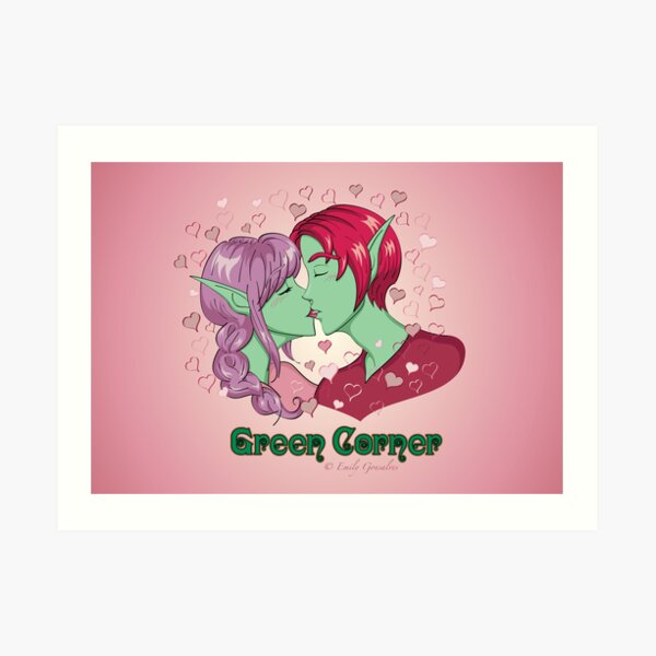 Valentine Kiss Art Print