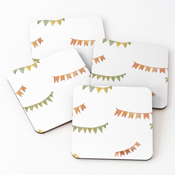 Aperçu de l'œuvre Happy birthday flags pattern a watercolor créée et vendue par Yana Mustafina | Boho Soulful Designs.