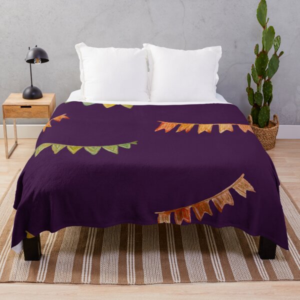 Item preview, Happy birthday flags pattern a watercolor violet designed and sold by Yana Mustafina | Boho Soulful Designs.