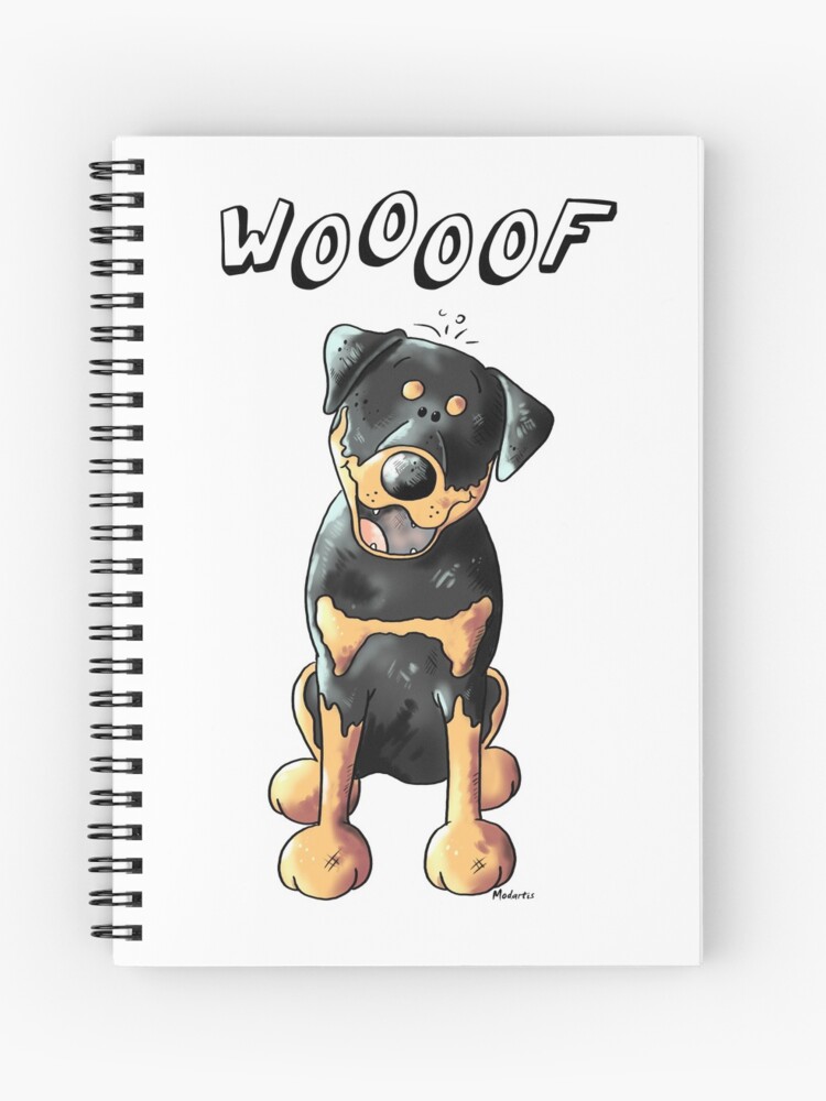 Cuaderno de espiral «Perro Rottweiler Woof - Perros - Dibujos Animados -  Regalo - Cachorro» de modartis | Redbubble