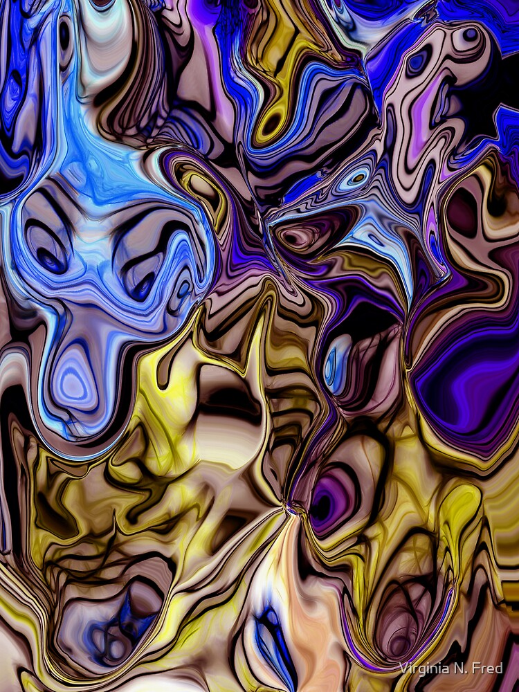 "Blue and Gold Abstract" by Virginia N. Fred | Redbubble