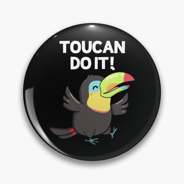 Item preview, Toucan Do It Funny Positive Bird Puns (Dark BG) designed and sold by punnybone.