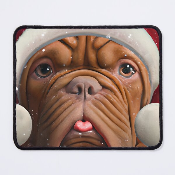 Item preview, Christmas Dogue de Bordeaux Wearing A Santa Hat designed and sold by ZenEverAI.