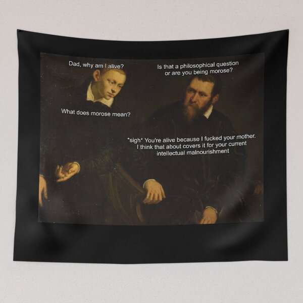 Item preview, Dad why am I alive - Thanksgiving, Christmas And Birthday Party Gift Ideas for Classic Memes Lovers and Fans designed and sold by Memeing Everything.
