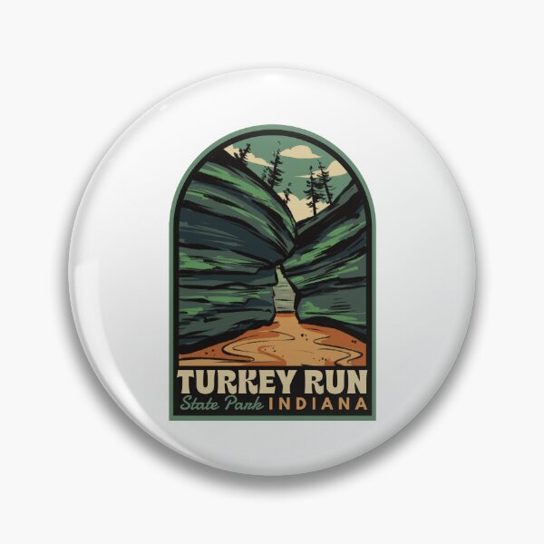 Artikelvorschau, Turkey Run State Park Indiana Vintage Badge entworfen und verkauft von HalpinDesign.