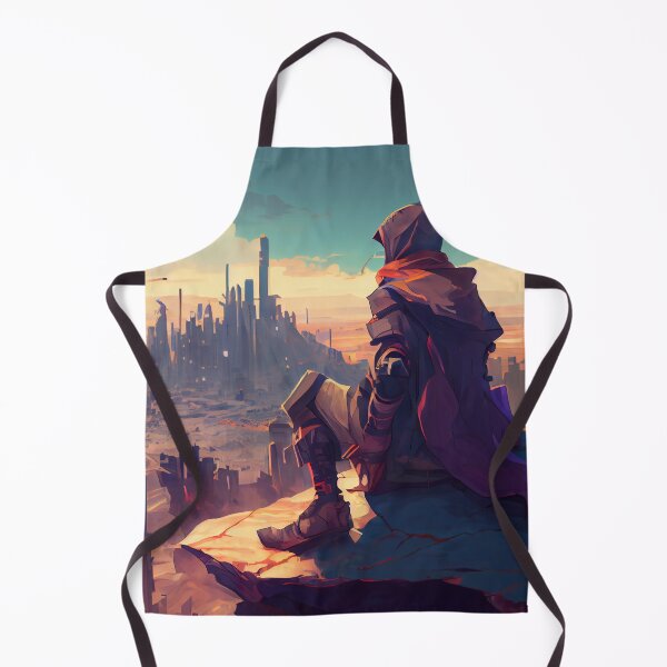 Item preview, Abstract Anime Boy Looking Over a City Digital Painting designed and sold by CodeAndColors.