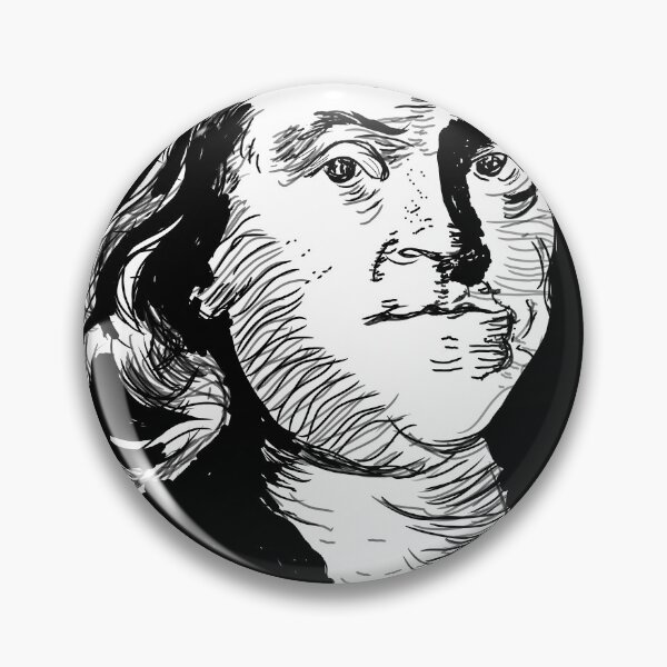 Item preview, Benjamin Franklin hand drawn art t-shirt designed and sold by KARTICK DUTTA.