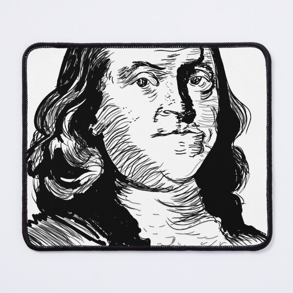Item preview, Benjamin Franklin hand drawn art t-shirt designed and sold by KARTICK DUTTA.