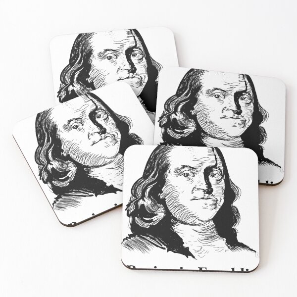 Item preview, Benjamin Franklin hand drawn art t-shirt designed and sold by KARTICK DUTTA.