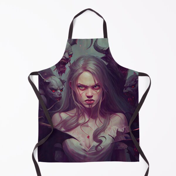 Artikelvorschau, Abstract Beautiful Girl Surrounded By Scary Demons Digital Painting entworfen und verkauft von CodeAndColors.